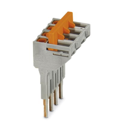 Phoenix Contact Switching jumper; Length: 21.2mm; Width: 24.7mm; Height: 36.4mm; Number of positions: 4; Color: Gray/Orange